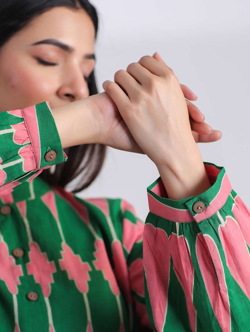 women printed long sleeve ethnic co ord set - 21954615 - Standard Image - 7