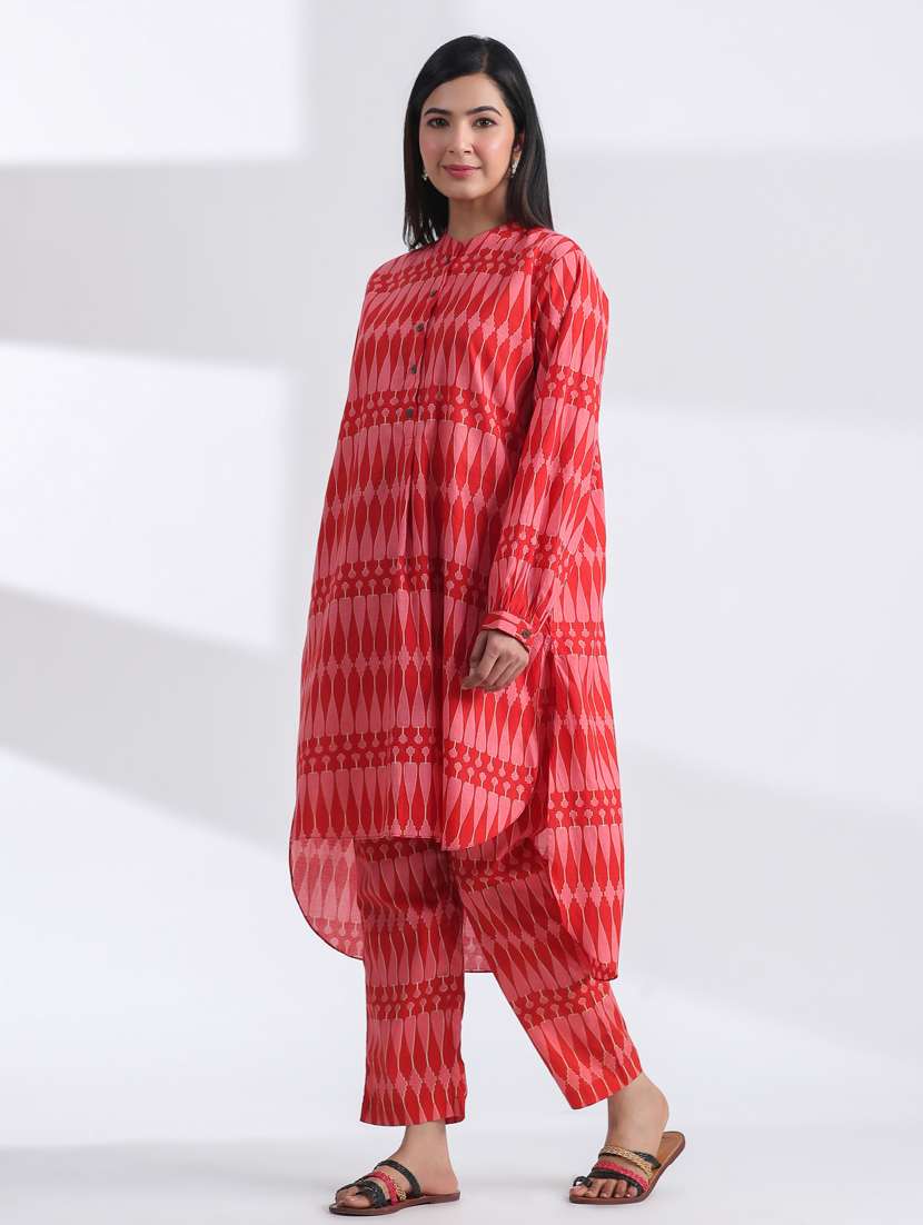 women printed long sleeve ethnic co ord set - 21954618 - Standard Image - 2