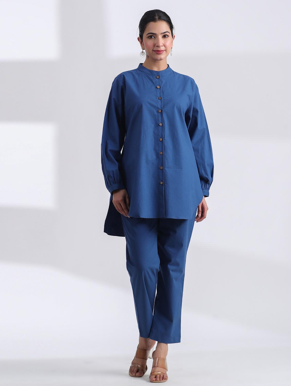 women solid long sleeve ethnic co ord set - 21954620 - Zoom Image - 0