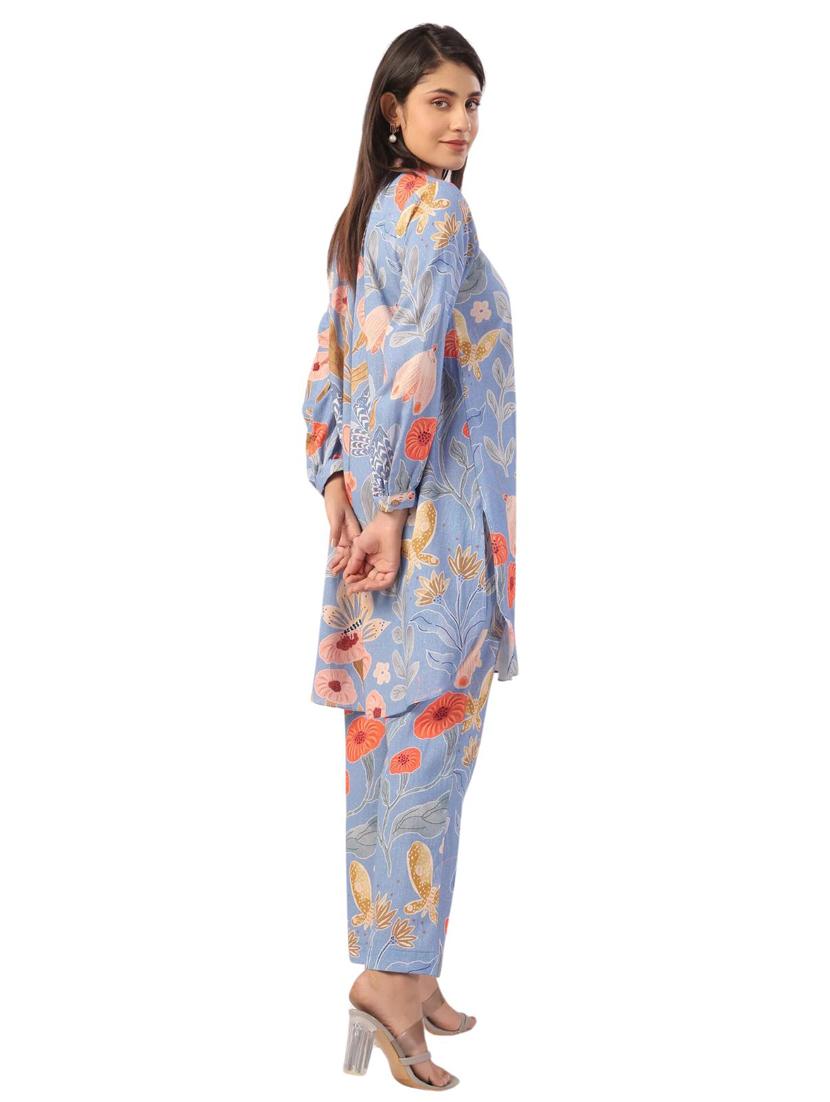 women printed long sleeve ethnic co ord set - 21954623 - Standard Image - 2