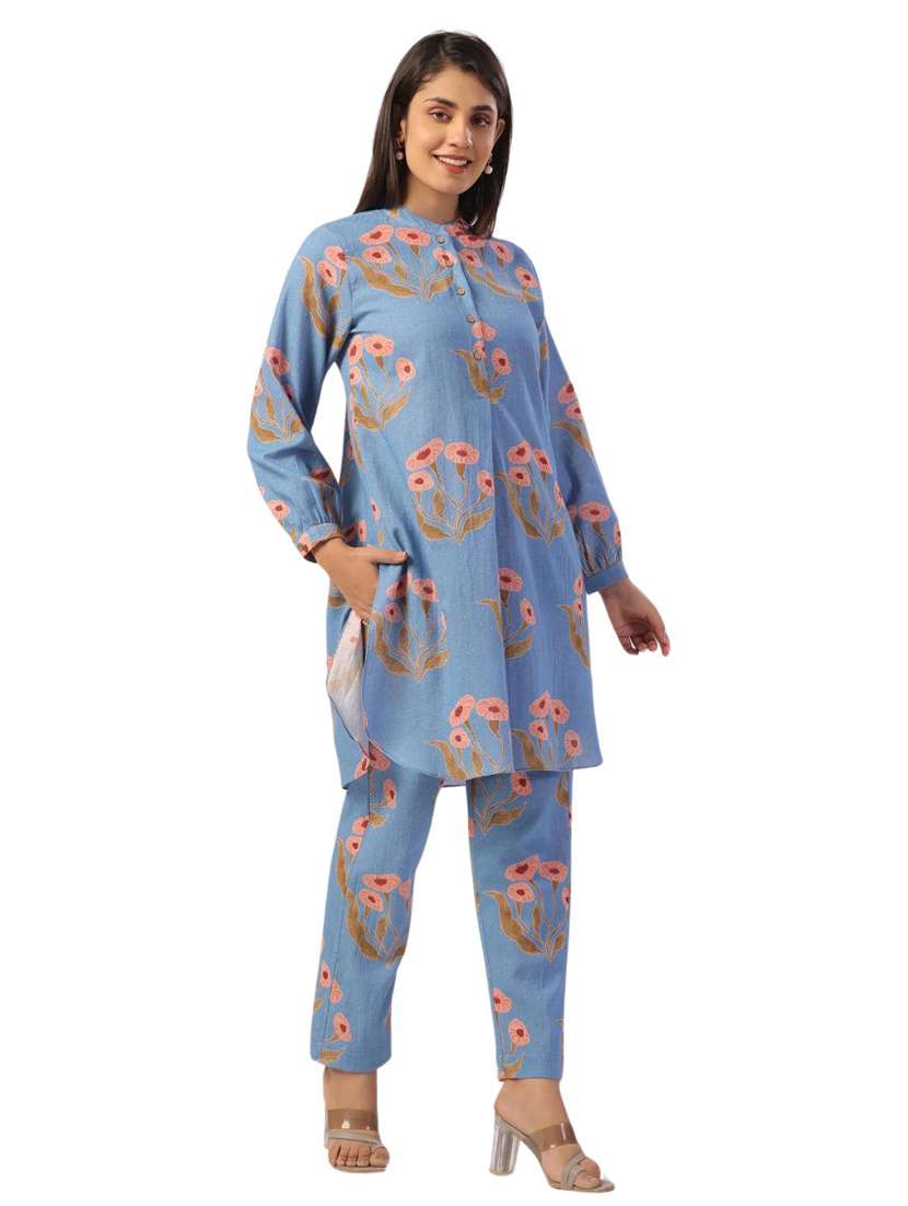 women printed long sleeve ethnic co ord set - 21954625 - Standard Image - 2