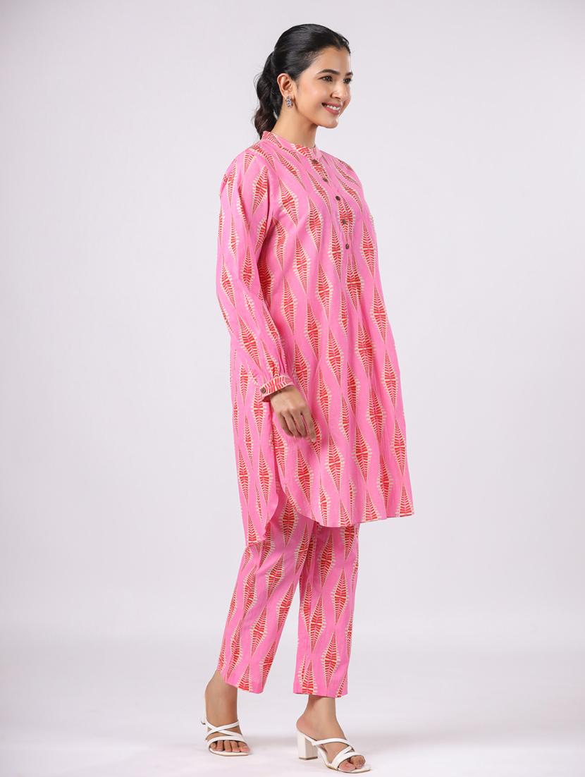 women printed long sleeve ethnic co ord set - 21954632 - Standard Image - 2