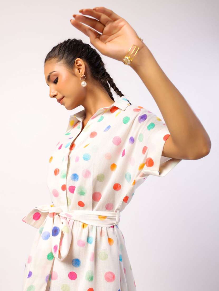 women printed short sleeve a-line ethnic dress - 21954647 - Standard Image - 2