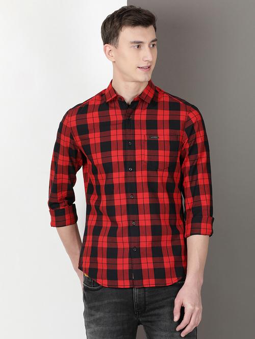 men checkered long sleeve regular fit casual shirt - 21954655 - Standard Image - 0