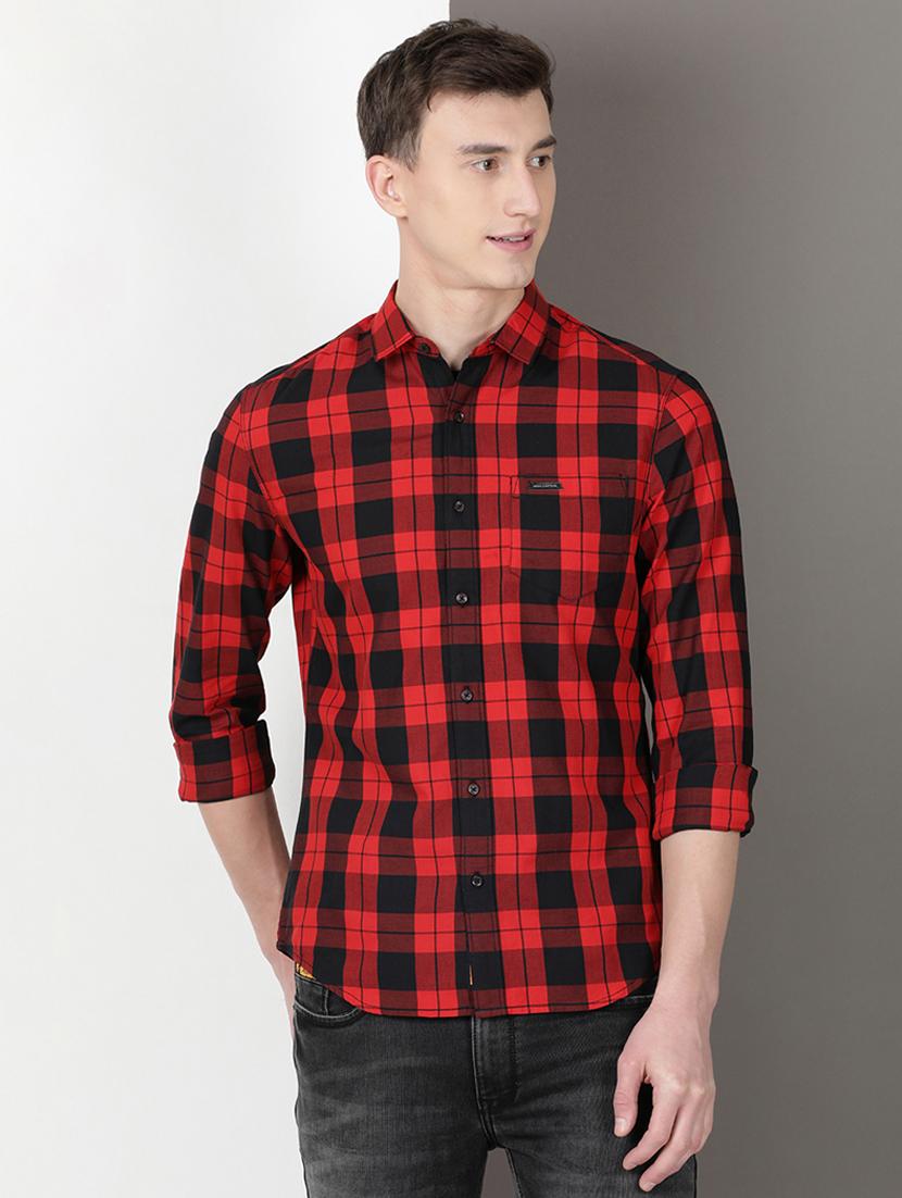 men checkered long sleeve regular fit casual shirt - 21954655 - Zoom Image - 0