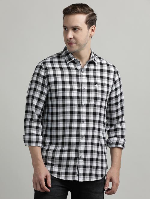 men checkered long sleeve regular fit casual shirt - 21954662 - Standard Image - 0
