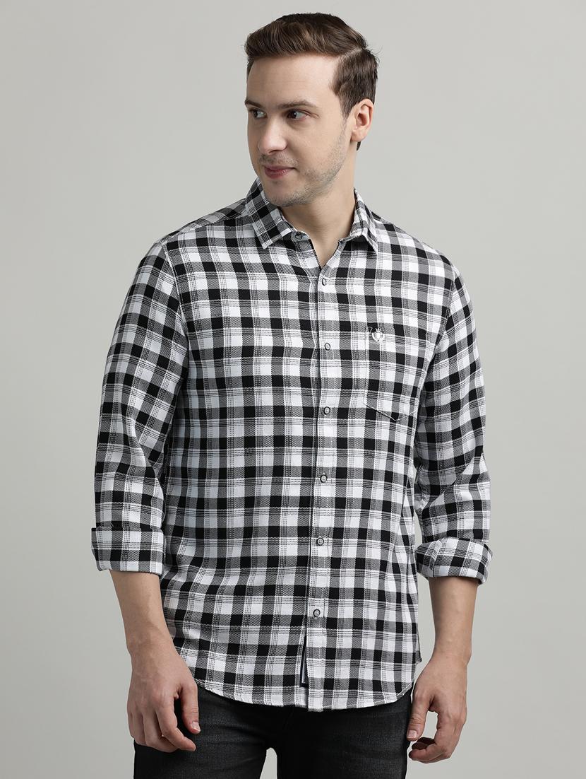 men checkered long sleeve regular fit casual shirt - 21954662 - Zoom Image - 0