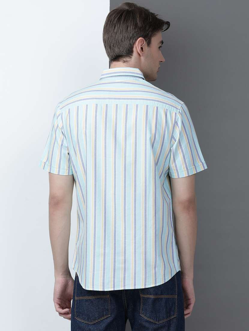 men striped short sleeve regular fit casual shirt - 21954666 -  Standard Image - 2