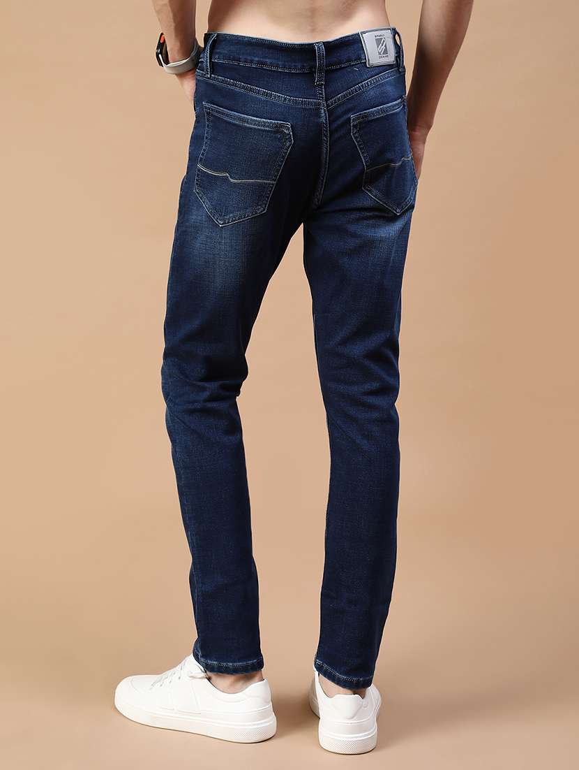 men washed mid rise full length slim fit jeans - 21955412 -  Standard Image - 2
