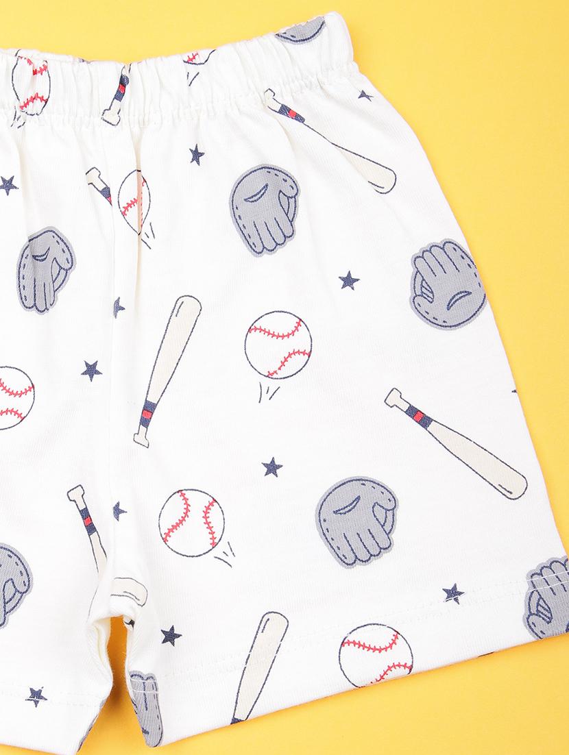 boys printed t-shirt and shorts co-ord set - 21955429 - Standard Image - 2