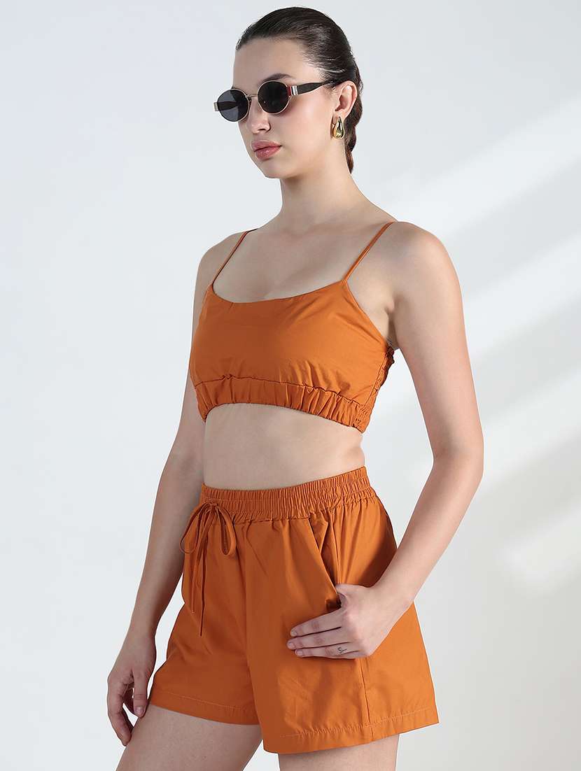 women solid shirt and shorts co-ord set - 21955769 -  Standard Image - 2
