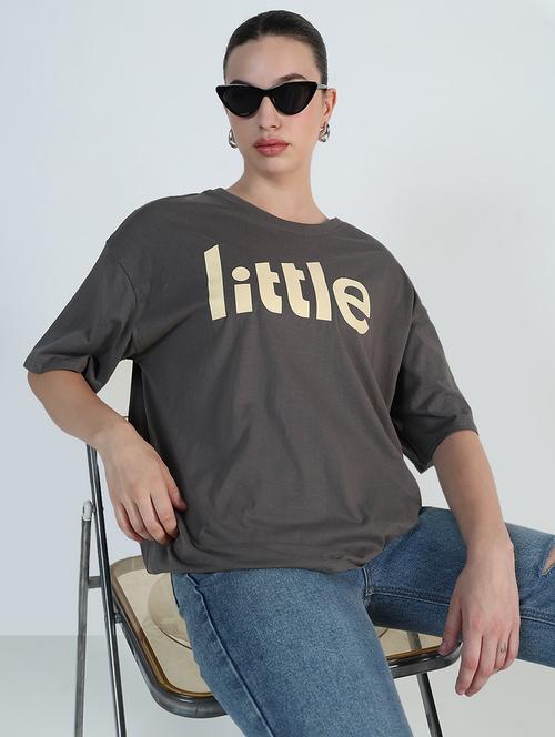 women printed drop shoulder oversized t-shirt - 21955777 - Standard Image - 0