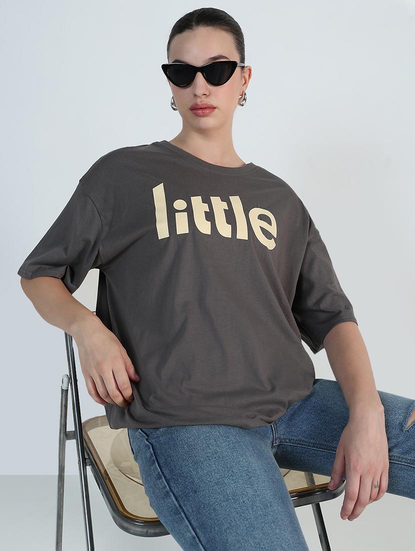 women printed drop shoulder oversized t-shirt - 21955777 - Zoom Image - 0