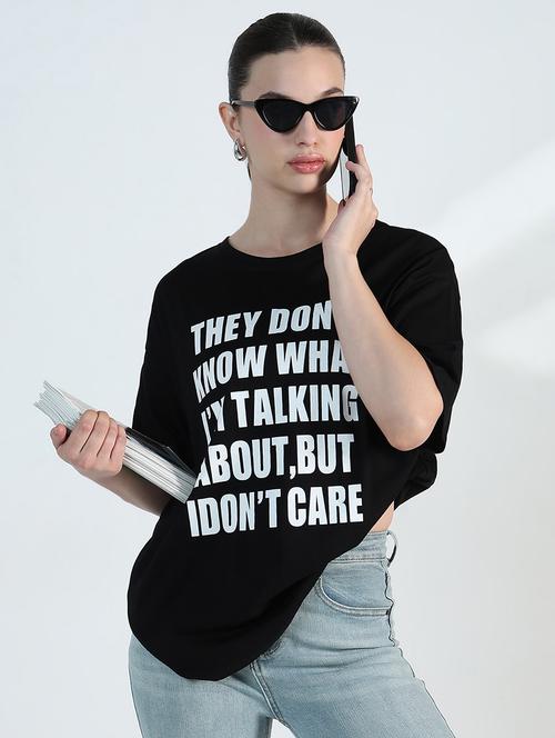 women printed drop shoulder oversized t-shirt - 21955778 - Standard Image - 0