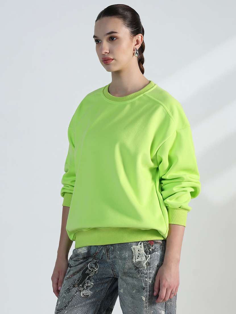 women solid long sleeve loose fit sweatshirt - 21955790 -  Standard Image - 2