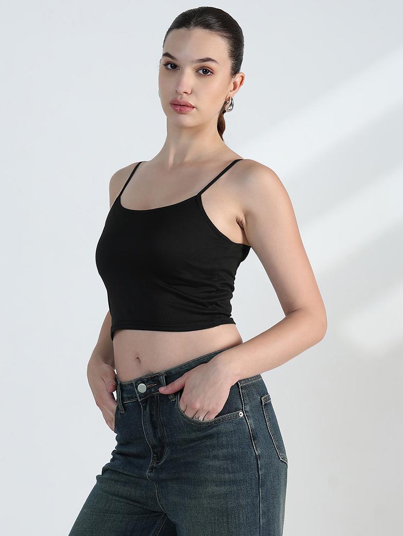 women typography regular hooded crop top with tank top - 21955828 - Standard Image - 2