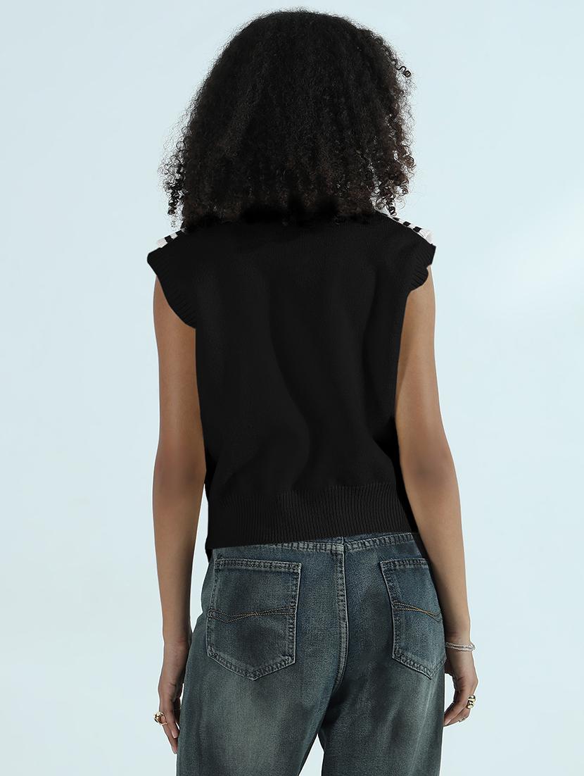 women solid sleeveless tie up neck top - 21955840 - Standard Image - 2
