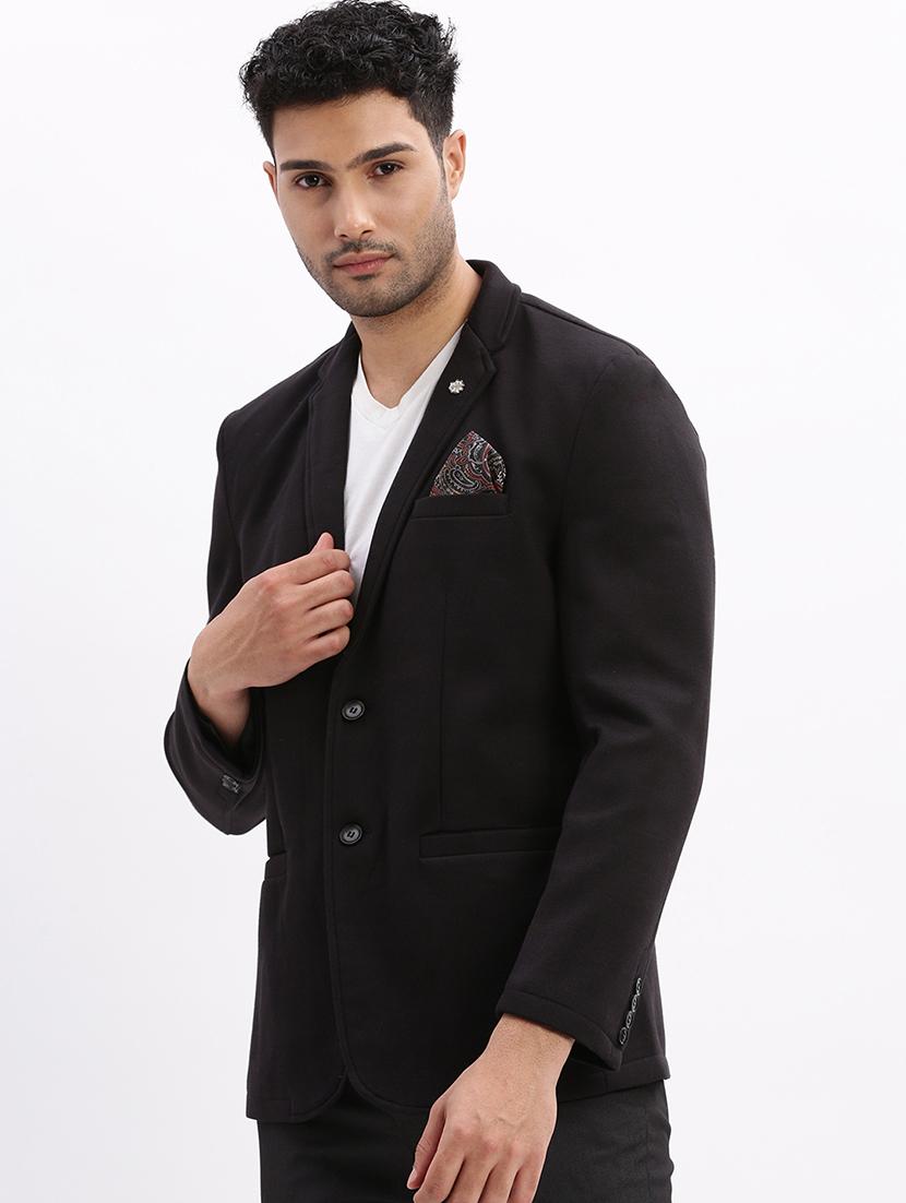 men solid long sleeve single breasted blazer - 21955919 - Standard Image - 2