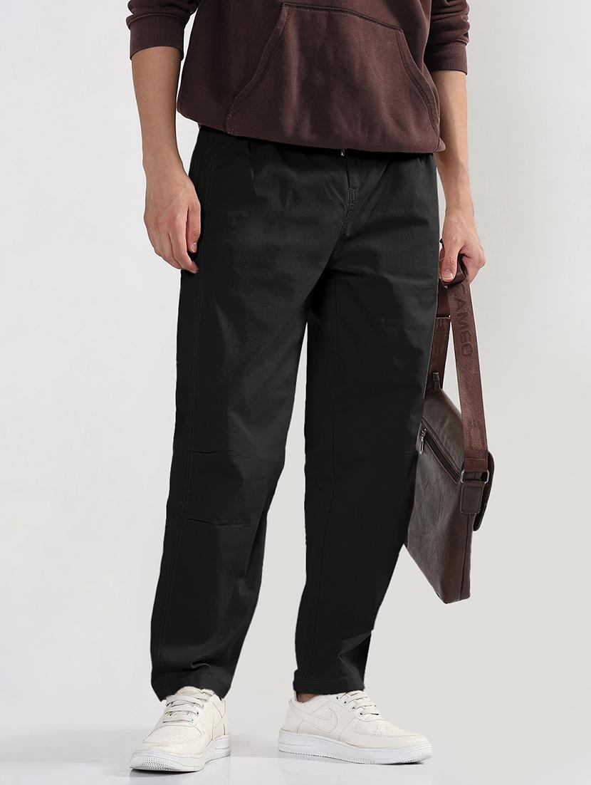 men solid relaxed fit casual trouser - 21955934 -  Zoom Image - 0