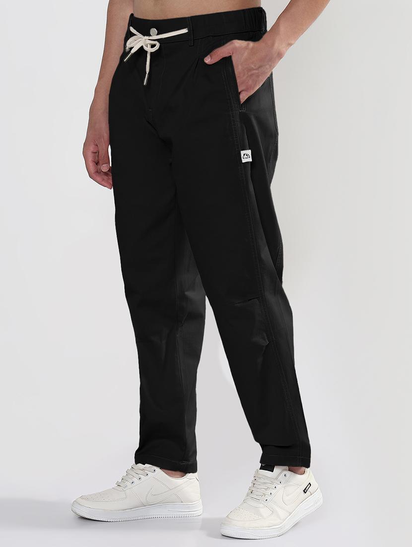 men solid relaxed fit casual trouser - 21955934 - Standard Image - 2