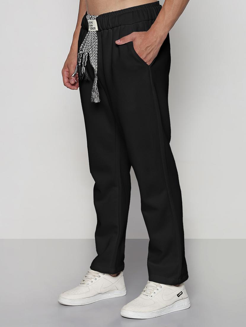 men solid relaxed fit casual trouser - 21955935 - Standard Image - 2