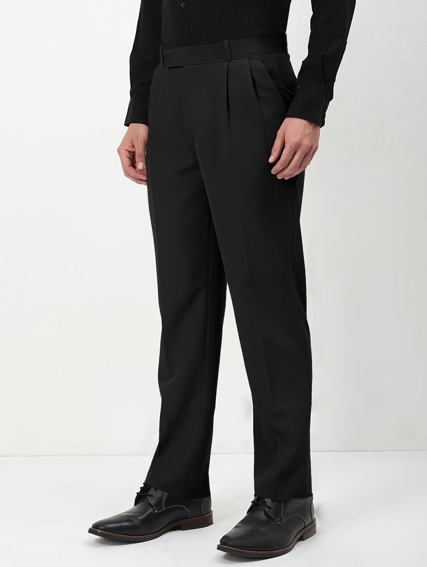 men solid mid rise pleated formal trouser - 21955940 - Standard Image - 2