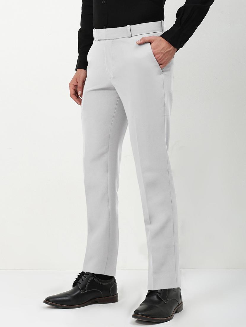 men solid mid rise flat front formal trouser - 21955942 - Standard Image - 2