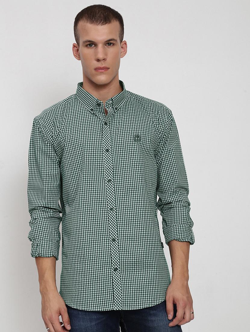 men checkered collared long sleeve shirt - 21955949 - Standard Image - 2