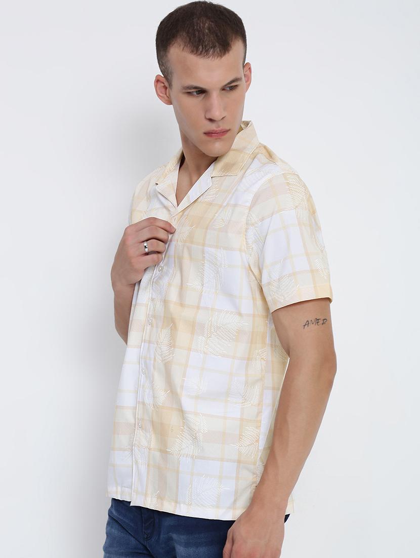 men checkered cuban collared short sleeve shirt - 21955971 - Standard Image - 2