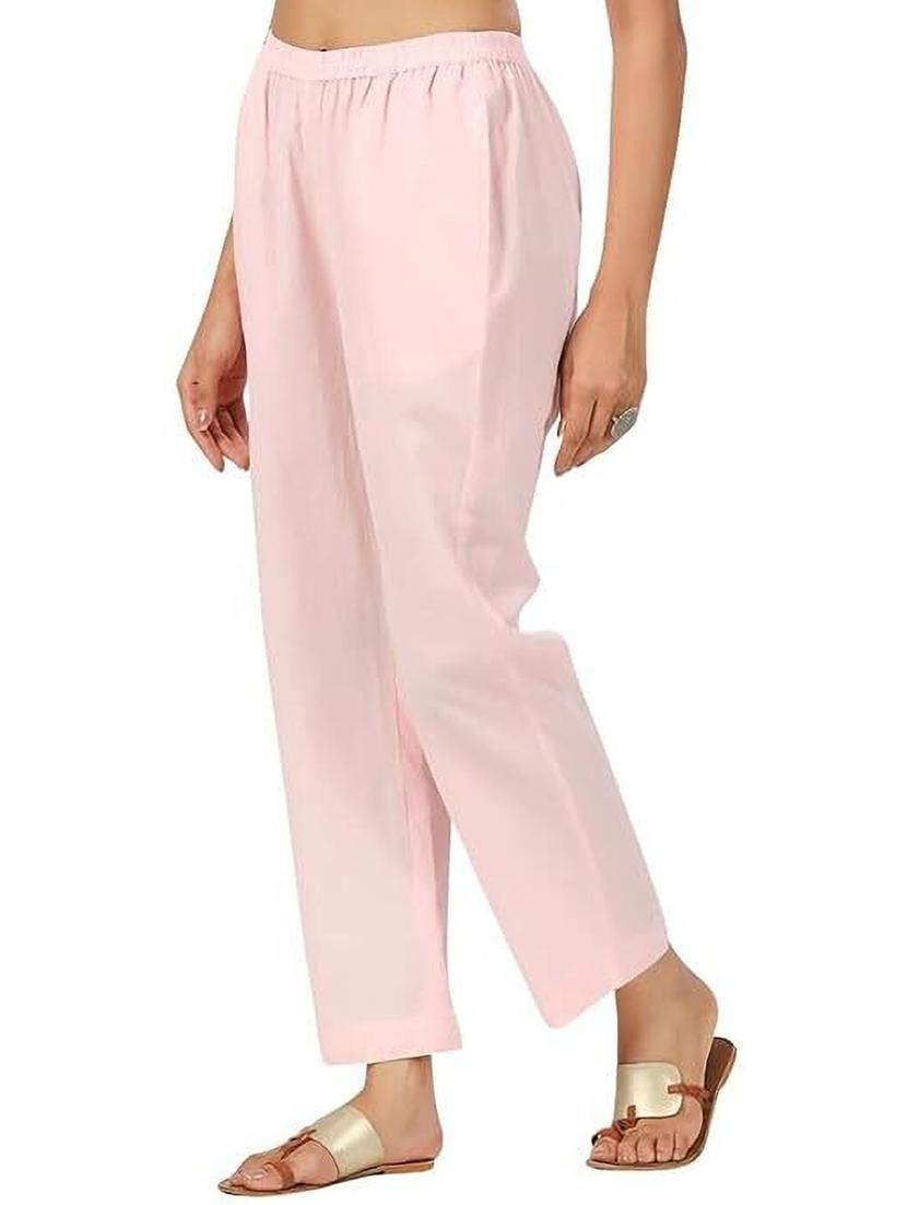 women pink solid mid rise tapered pant - 21956031 - Standard Image - 2