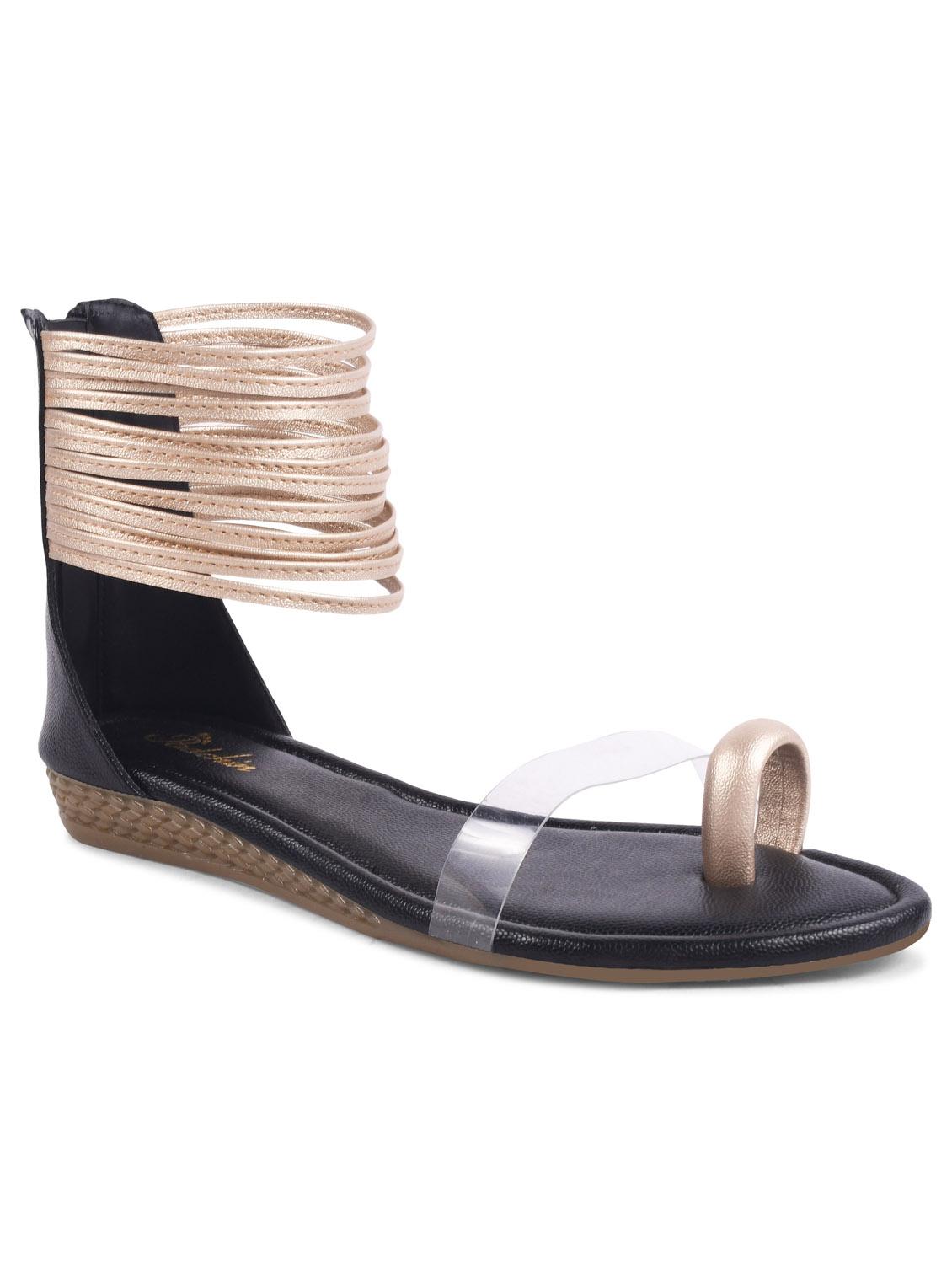 women black & gold gladiators sandal - 21956072 - Standard Image - 2