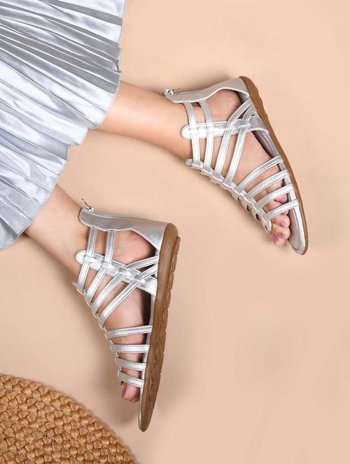 women silver gladiators sandal - 21956083 - Standard Image - 0