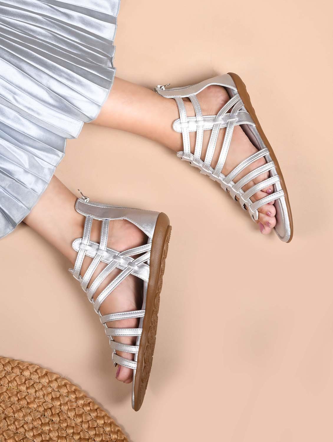 women silver gladiators sandal - 21956083 - Zoom Image - 0