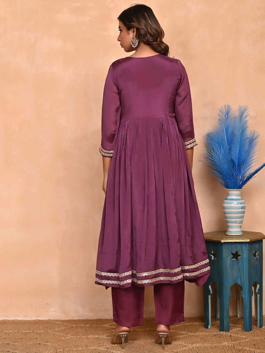 women three quarter sleeve kurta pant with dupatta set - 21956085 - Standard Image - 2