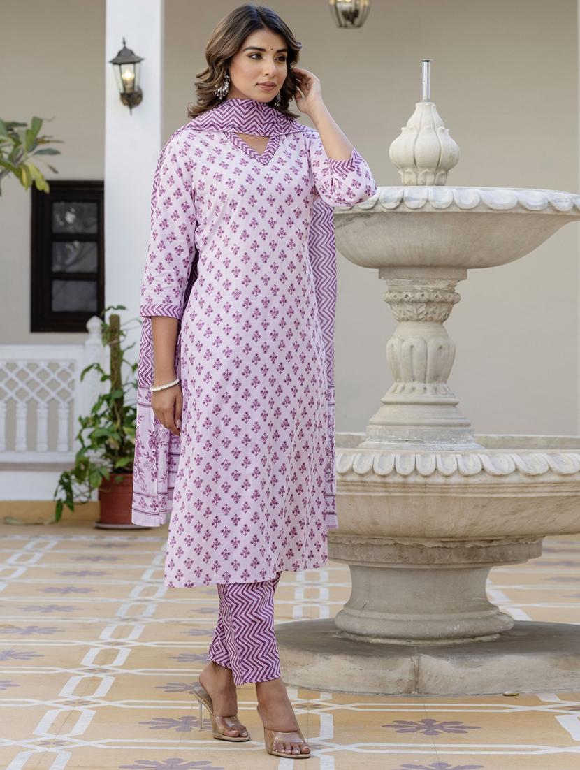women three quarter sleeve kurta pant with dupatta set - 21956164 - Standard Image - 2
