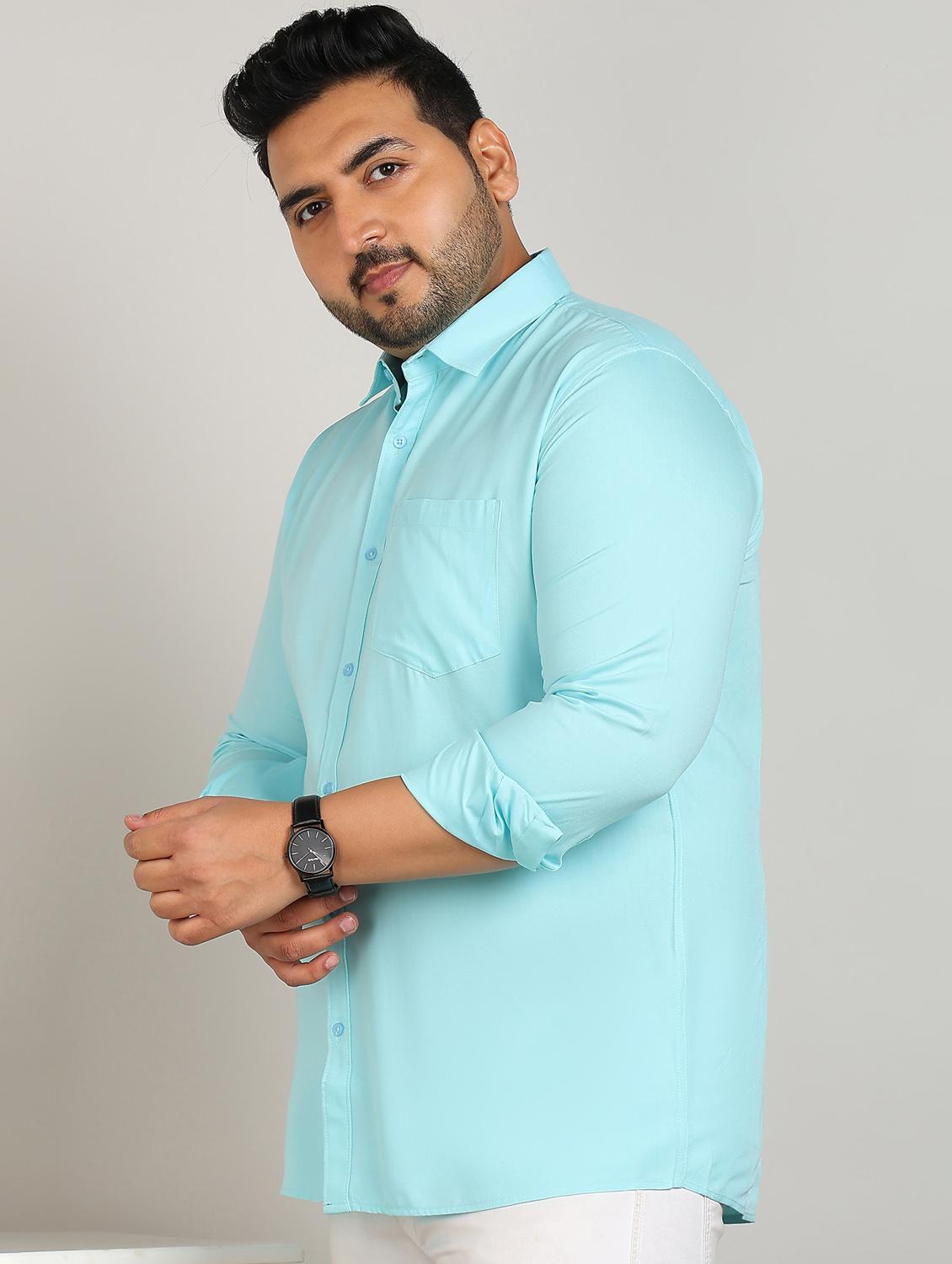 men plus size solid long sleeve regular fit casual shirt - 21956197 - Standard Image - 2