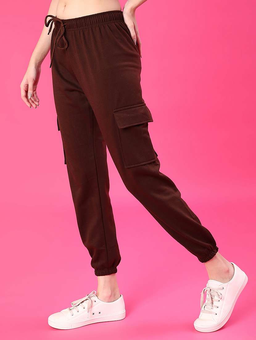 women solid mid rise cargo jogger - 21956332 -  Standard Image - 2