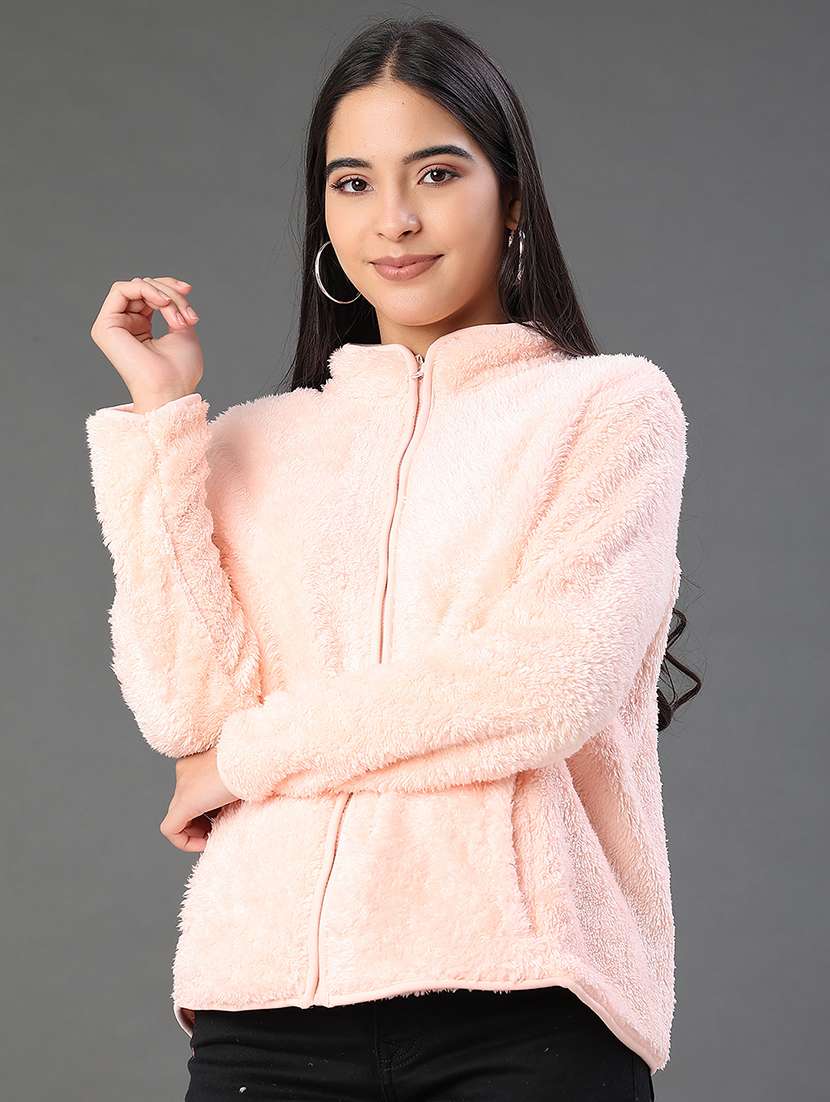 women solid long sleeve sweatshirt - 21956358 -  Standard Image - 2