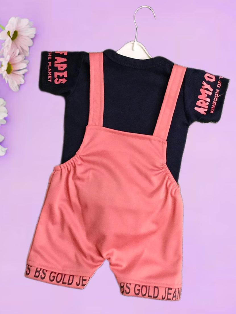 kids printed t-shirt with dungree set - 21956456 - Standard Image - 2