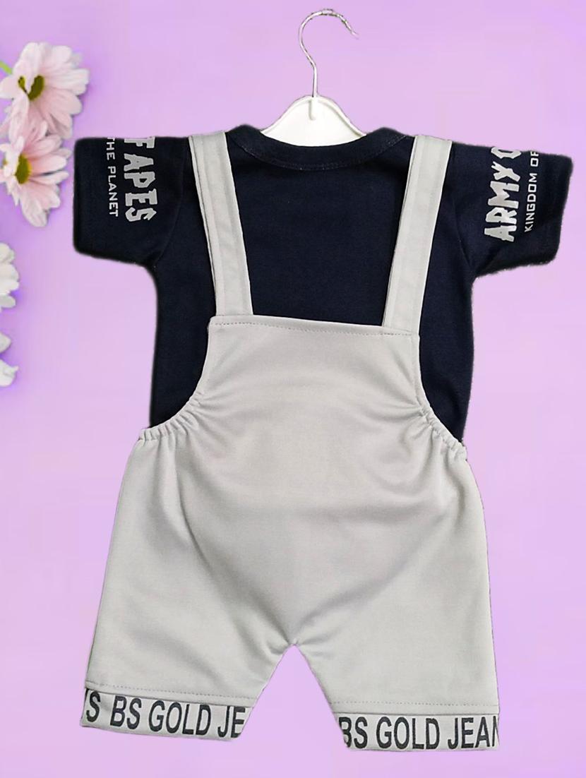 kids printed t-shirt with dungree set - 21956457 - Standard Image - 2