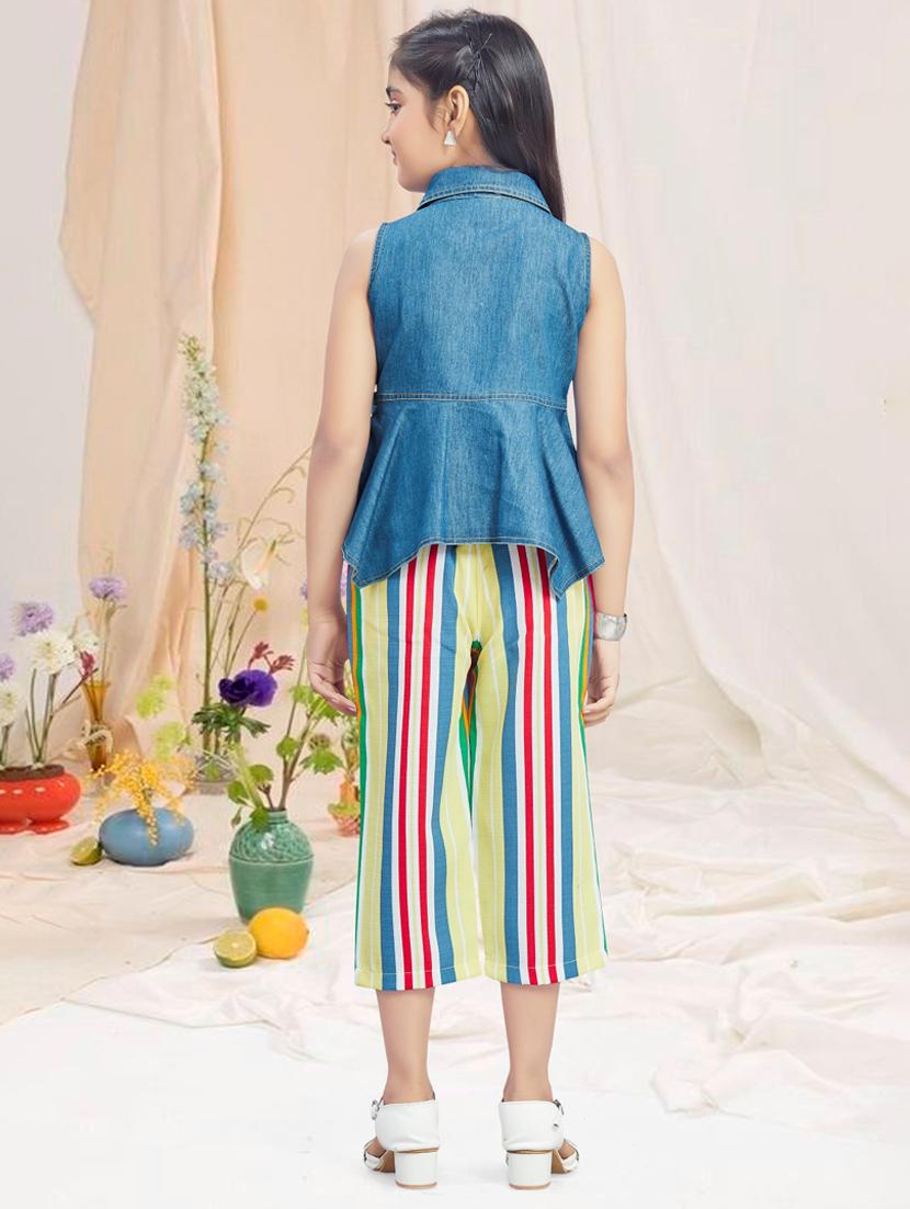 girls striped sleeveless capri set - 21956487 - Standard Image - 2