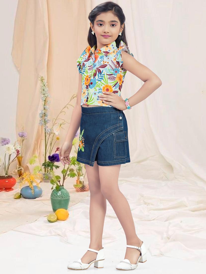 girls floral print sleeveless short and top set - 21956488 - Standard Image - 2