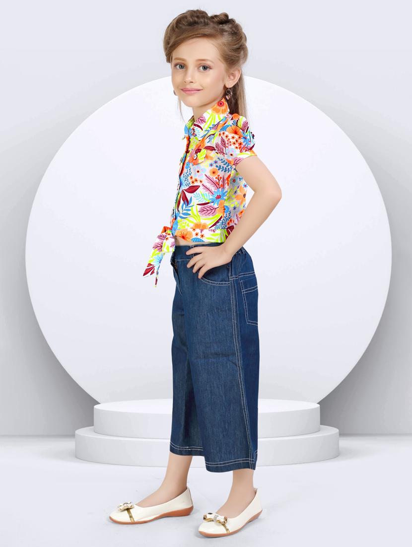 girls floral printed trouser and top set - 21956496 - Standard Image - 2