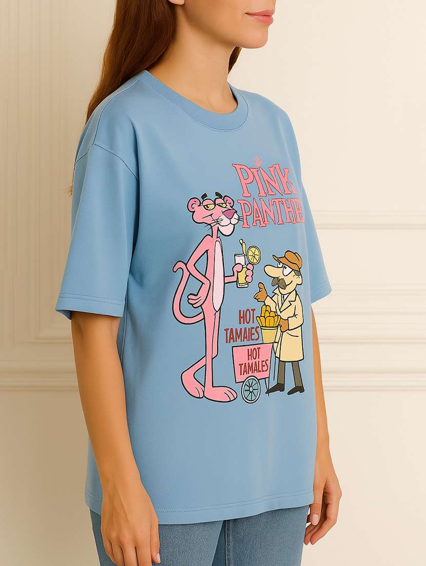 women pack of 2 printed round neck oversized t-shirt - 21956634 -  Standard Image - 2