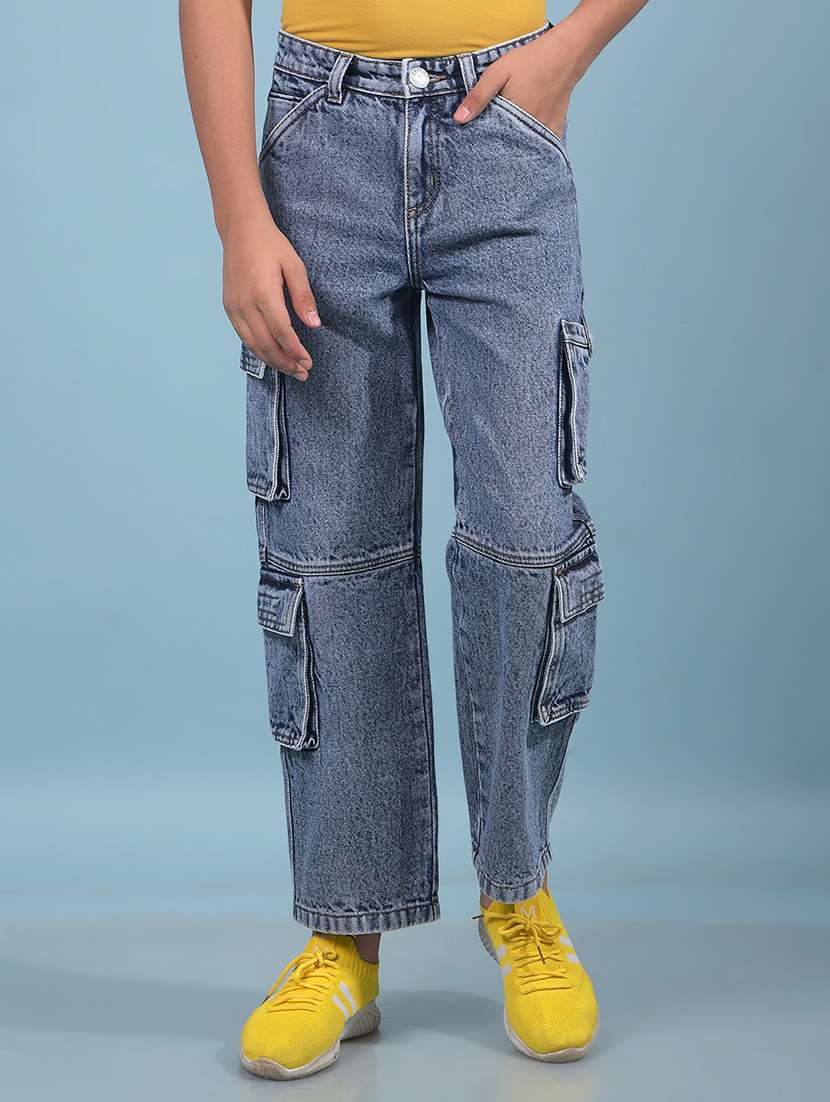 boys solid mid rise relaxed fit cargo