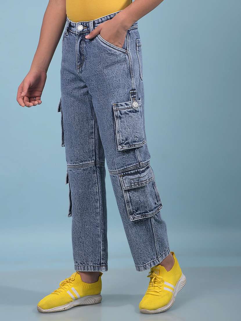 boys solid mid rise relaxed fit cargo - 21956672 -  Standard Image - 2