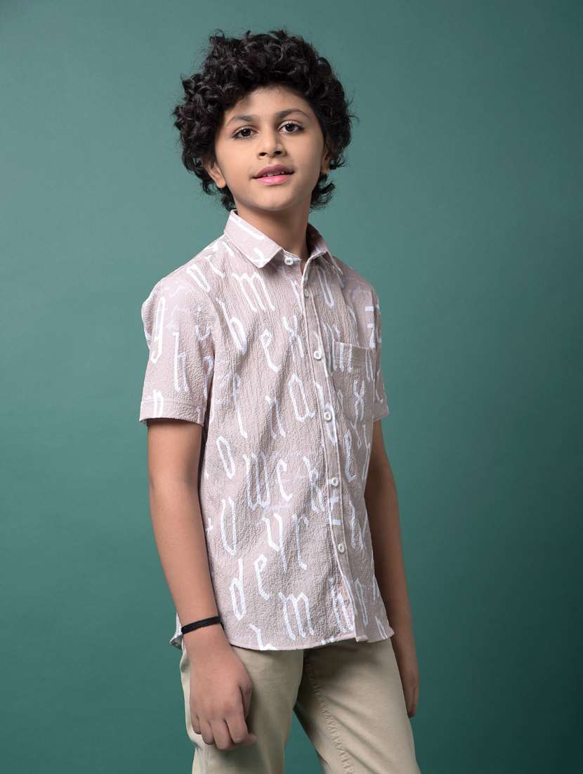 boys printed collared short sleeve shirt - 21956683 -  Standard Image - 2