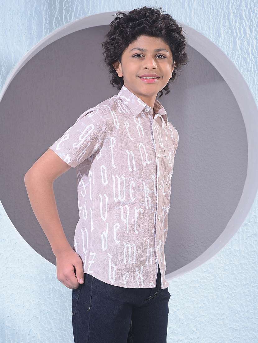 boys printed collared short sleeve shirt - 21956683 -  Standard Image - 2