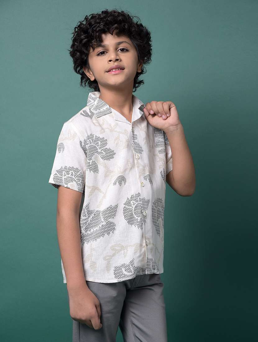 boys printed cuban collared short sleeve shirt - 21956688 -  Standard Image - 2