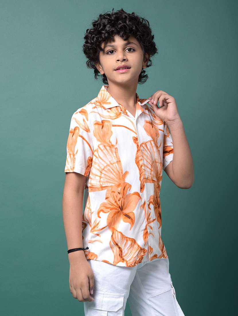 boys printed cuabn collared short sleeve shirt - 21956692 -  Standard Image - 2